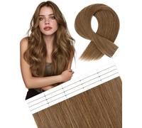 SLEEKALON Invisible Tape in Hair Extensions Real Human Hair 20 Pcs Thinned Version #4 Medium Brown - Seamless Skin Weft Remy HairPiece Extension 22 Inch 30 Gram