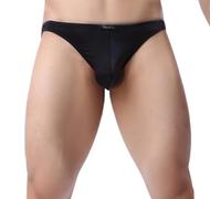 SleekFit Men's Ultra-Comfort Nylon-Spandex Low-Rise Briefs with Full Coverage Male Underwear (UK, Alpha, XXL, Regular, Regular, Black)