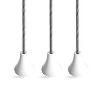 sleeklight Ceiling Switch Pull Cord String, with Ice White Bell Handle and Connector. Choice of Fun and Contemporary Cord Colours. Package of Three.
