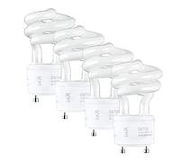 SleekLighting 13Watt T2 Spiral CFL GU24 Light Bulb Base 2700K 900lm -UL Approved,Compact Fluorescent -Warm White Light 4pack