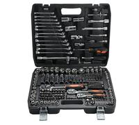 Sleeleece 216-Piece 1/4" 1/2" Socket Set,Driver Bits Metric Tool Set,24 Teeth Quick Release Ratchet Wrench Set,S2 Screwdriver Bit,CRV Sockets/Deep Sockets,Tool for Car Bicycle Repair & DIY