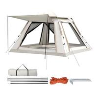 Sleeleece Camping Tent Automatic 3-4 Man Person,Instant Tent Pop Up Tents 4 Seasons,Dome Tents Waterproof Windproof with 4 Mesh Doors,Backpacking tents with Extended Floor Mat Porch for Beach,Hiking