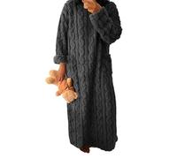 Sleeleece Fleece Women'S Robes Nightwear Ladies Long Nightwear Warm Soft and Fluffy Long Bathrobe Soft Fleece Dressing Gown Ladies Thick Flannel Luxury Housecoat,S