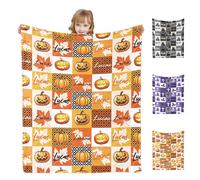 Sleeleece Personalised Baby Blankets,Personalised Halloween Blanket with Name,Custom Soft Flannel Blanket with Pumpkin, For Baby,Kids,Adults,personalised baby gifts