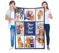 Sleeleece Personalised Blankets for Couples Gifts Custom Picture Photo Throw for Girlfriend Her Birthday Anniversary Ideas