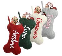 Sleeleece Personalised Christmas Stockings,18” Dog Christmas Stocking,Large Personalised Xmas Stocking for Dog,Stockings,Customised Knit Embroidered Xmas Stockings,Fireplace & Tree Hanging Ornament,1