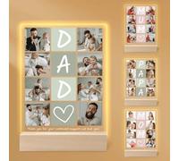Sleeleece Personalised Daddy Birthday Gift,Personalised Photo Frame with Night Light,Father day Gifts for Dad from Son Daughter Kids,Light Up Photo Frame,personalised Gift for Dad,Best Dad Ever Gifts