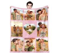 Sleeleece Personalised Photo Blanket,Personalised Blanket with Photo and Text,personalised Gifts For Women Men Him Her,Custom blankets,Customised blankets,Birthdays Valentine