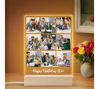 Sleeleece Personalised Photo Frame with Night Light,Personalised Birthday Gifts for Mum/Kids/Baby/Dad/Friend/Sister,Custom Picture Frame,Personalised Photo Gifts for Birthday Friend Family
