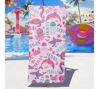 Sleeleece Personalized beach Towel for kids Adults,Lightweight Microfibre beach Towel for Girls Boys,Custom Bath Towels with Name,Quick Dry Personalised Towel for Holiday,Pool Party,Summer