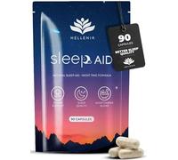 Sleep AID Capsules | Night Time Formula for Stress Support & Sleep Quality | Adaptogenic Blend | 90 Capsules - Made in the UK by Hellenia