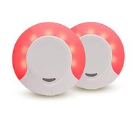 Sleep Aid Red Night Light Plug in with Dusk to Dawn Auto Sensor, Low Blue LED Promotes melatonin Production and Healthy Sleep, ON-Off-Auto Toggle, 2-Pack