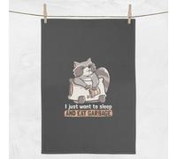 Sleep And Eat Garbage Tea Towel