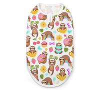 Sleep Animal Cartoon Sloths Eat Pet Printed Clothes,Pet T Shirts,Cool Puppy Shirts for Small,Medium And Large Pet Dogs Cats XL