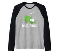 Sleep Apnea Dino-Snore Funny snoring Raglan Baseball Tee