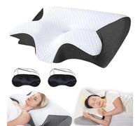 Sleep Apnea Pillow, Anti-Snore Pillow, Fix Your Obstructive Sleep Apnea at It's Root Cause, Memory Foam Cervical Neck Support Pillow for Side, Back, And Abdomen Sleepers (Black)