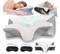 Sleep Apnea Pillow, Anti-Snore Pillow, Fix Your Obstructive Sleep Apnea at It's Root Cause, Memory Foam Cervical Neck Support Pillow for Side, Back, And Abdomen Sleepers (Grey)