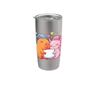 Sleep Axolotl and Capybara Anime Kawaii Sleeping Kids Stainless Steel Insulated Tumbler
