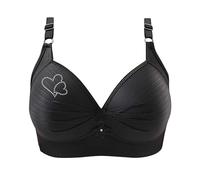Sleep Bras for Large Busts Bras for Women No Underwire Adjustable Bras Full Coverage Support Bralette Plus Size Everyday Bra Bras for Women Plus Size (Black, XXXXL)