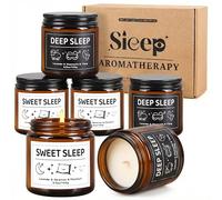 Sleep Candles Gifts for Women & Men, 6 Pack Lavender Scented Candles Gift Set for Anxiety, Lavender Promotes Sleep, Chamomile Relieves Stress, Natural Soy Wax for Relaxation, Birthday Gift for Him