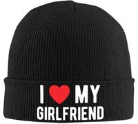 Sleep Cap I Love My Girlfriend Beanie Hat Comfortable Knitted Cap Stretchy Beanie for Men for Adults Travel Hiking