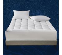 Sleep Climate Temperature Regulating Pillow Top Mattress Topper Featuring with 37.5® Technology Full Size - 300 Thread Count Cotton Blend Cover Quilted Fitted Mattress Protector with 8-18" Deep Pocket