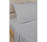 Sleep & Dream Polycotton Percale Fitted Sheets Plain Dye Grey Super King Size Bed