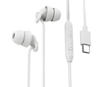 Sleep Earbuds, Comfortable Soft Lightweight Wired Earbuds for Small ear Canal, Noise Cancelling In-Ear Sleep Earphones with Mic Volume Control for Insomnia Snoring Meditation (TYPE-C White)
