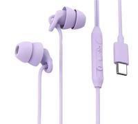 Sleep Earbuds, Comfortable Soft Lightweight Wired Earbuds for Small ear Canal, Noise Cancelling In-Ear Sleep Earphones with Mic Volume Control for Insomnia Snoring Meditation (TYPE-C Purple)