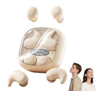 Sleep Earbuds for Side Sleepers,Mini Bluetooth 5.4 Earbuds for Small Ear Canals,76H Battery LED Display,Noise Blocking,Waterproof,Dual-Pair Design for Couples,Bestfriends,Sleep,Work & Daily Use(Brown