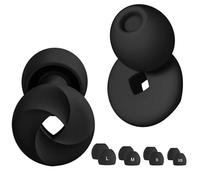 Sleep Earplugs, Soft Silicone, Pack of 4 Replacement Tips S/M/L/XL, for Kids and Adults (Black)