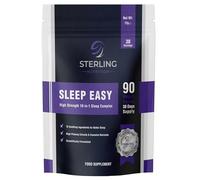 Sleep Easy - High Strength 10-in-1 Sleeping Complex for Adults, Pack of 90 Vegan Capsules | L-Tryptophan & Magnesium Glycinate Night Supplements | Natural Aid & Non-Habit Forming | STERLING NUTRITION