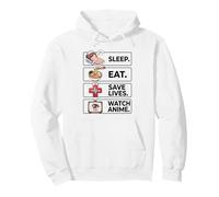 Sleep Eat Save Lives Watch Anime Cute Nurse Life Graphic Pullover Hoodie