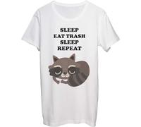 Sleep Eat Trash Sleep Repeat Racoon's Routine Men's T-Shirt bnft White X-Large