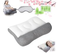 Sleep Enhancing Cervical Support Comfort Goose Down Pillow, Enhancing Cervical Support Pillow, Cervical Neck Pillow, Super Ergonomic Pillow, Protect Your Neck And Spine (grey,18.9*29inch)