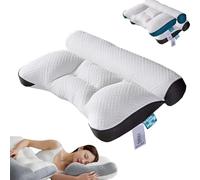Sleep Enhancing Cervical Support Comfort Goose down Pillow, Ergonomic Goose down Pillow, For Back and Neck Pain Relief (Grey)
