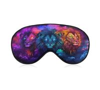 Sleep Eye Mask 3 Magical Lions Neon Colors Sleep Mask for Women Men Adjustable Strap Blindfold Eye Cover for Travel Yoga Nap Shift Work