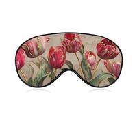 Sleep Eye Mask 3D Abstract Tulips with Golden Veins Sleep Mask for Women Men Adjustable Strap Blindfold Eye Cover for Travel Yoga Nap Shift Work