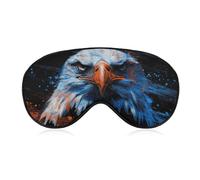 Sleep Eye Mask Bald Eagle Blue and Orange Sleep Mask for Women Men Adjustable Strap Blindfold Eye Cover for Travel Yoga Nap Shift Work