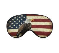 Sleep Eye Mask Bald Eagle Vintage American Flag Sleep Mask for Women Men Adjustable Strap Blindfold Eye Cover for Travel Yoga Nap Shift Work