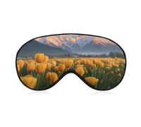 Sleep Eye Mask Beautiful Field of Yellow Tulips Sleep Mask for Women Men Adjustable Strap Blindfold Eye Cover for Travel Yoga Nap Shift Work