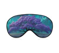 Sleep Eye Mask Beautiful Purple Tree Fantasy Art Sleep Mask for Women Men Adjustable Strap Blindfold Eye Cover for Travel Yoga Nap Shift Work