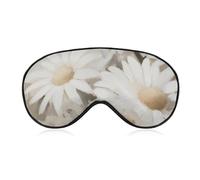 Sleep Eye Mask Beautiful White Daisies Flowers Sleep Mask for Women Men Adjustable Strap Blindfold Eye Cover for Travel Yoga Nap Shift Work