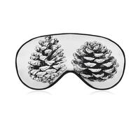 Sleep Eye Mask Black and White Pine Cones Sleep Mask for Women Men Adjustable Strap Blindfold Eye Cover for Travel Yoga Nap Shift Work