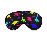 Sleep Eye Mask Blackout Eye Mask Compatible with Cute Colorful Dinosaur Sleep Mask with Adjustable Strap, Soft and Comfortable Night Blindfold for Women Men Eye Sleeping, Shift Work