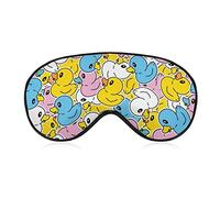 Sleep Eye Mask Blackout Eye Mask Compatible with Cute Colorful Rubber Duck Sleep Mask with Adjustable Strap, Soft and Comfortable Night Blindfold for Women Men Eye Sleeping, Shift Work