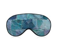 Sleep Eye Mask Blue Stone Tiles Abstract Sleep Mask for Women Men Adjustable Strap Blindfold Eye Cover for Travel Yoga Nap Shift Work