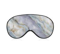 Sleep Eye Mask Blue White Gold Vein Marble Pattern Sleep Mask for Women Men Adjustable Strap Blindfold Eye Cover for Travel Yoga Nap Shift Work
