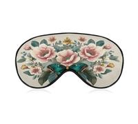 Sleep Eye Mask Bouquet Botanique Flowers Beautiful Butterfly Sleep Mask for Women Men Adjustable Strap Blindfold Eye Cover for Travel Yoga Nap Shift Work