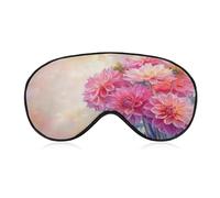 Sleep Eye Mask Bouquet of Pink Dahlias Sleep Mask for Women Men Adjustable Strap Blindfold Eye Cover for Travel Yoga Nap Shift Work